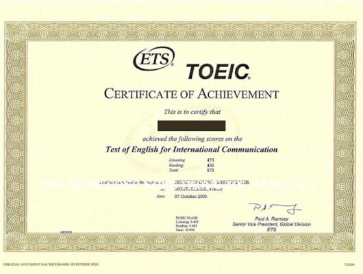 Chứng Chỉ Tiếng Anh TOEIC